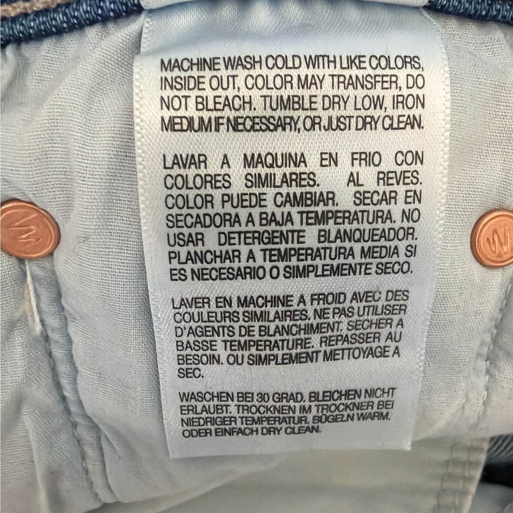 Mother The Mid Rise Rambler Zip Ankle Fray Jeans Sz 27 Straight Dugout Doobies - Picture 9 of 10